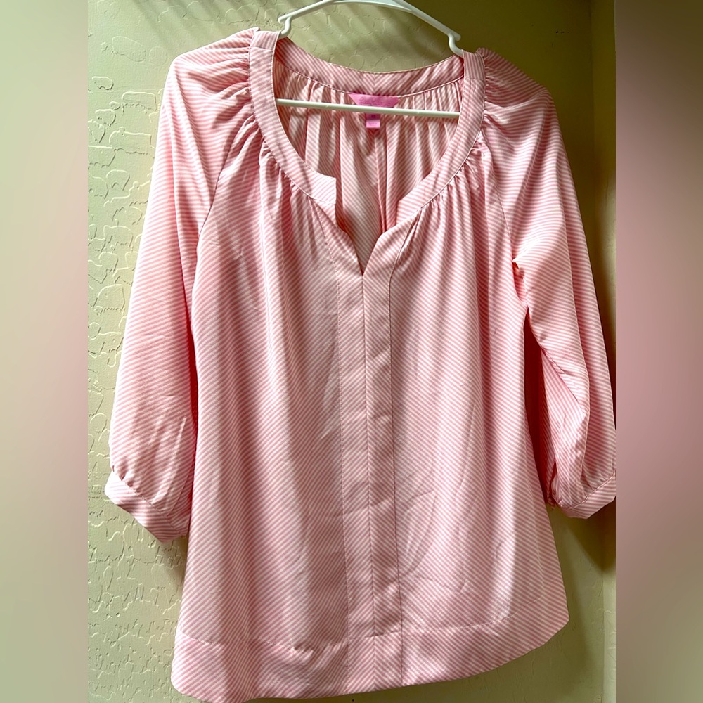 Lilly Pulitzer Seersucker Blouse Size XS